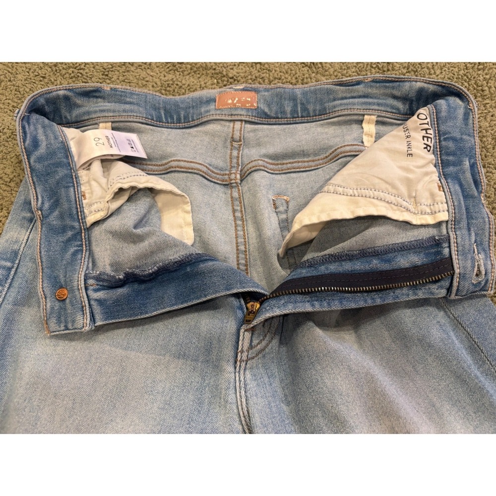 Mother The Hustler Superior Ankle Fray Au Revoir Light Wash Sz 29 High Rise - Picture 5 of 9